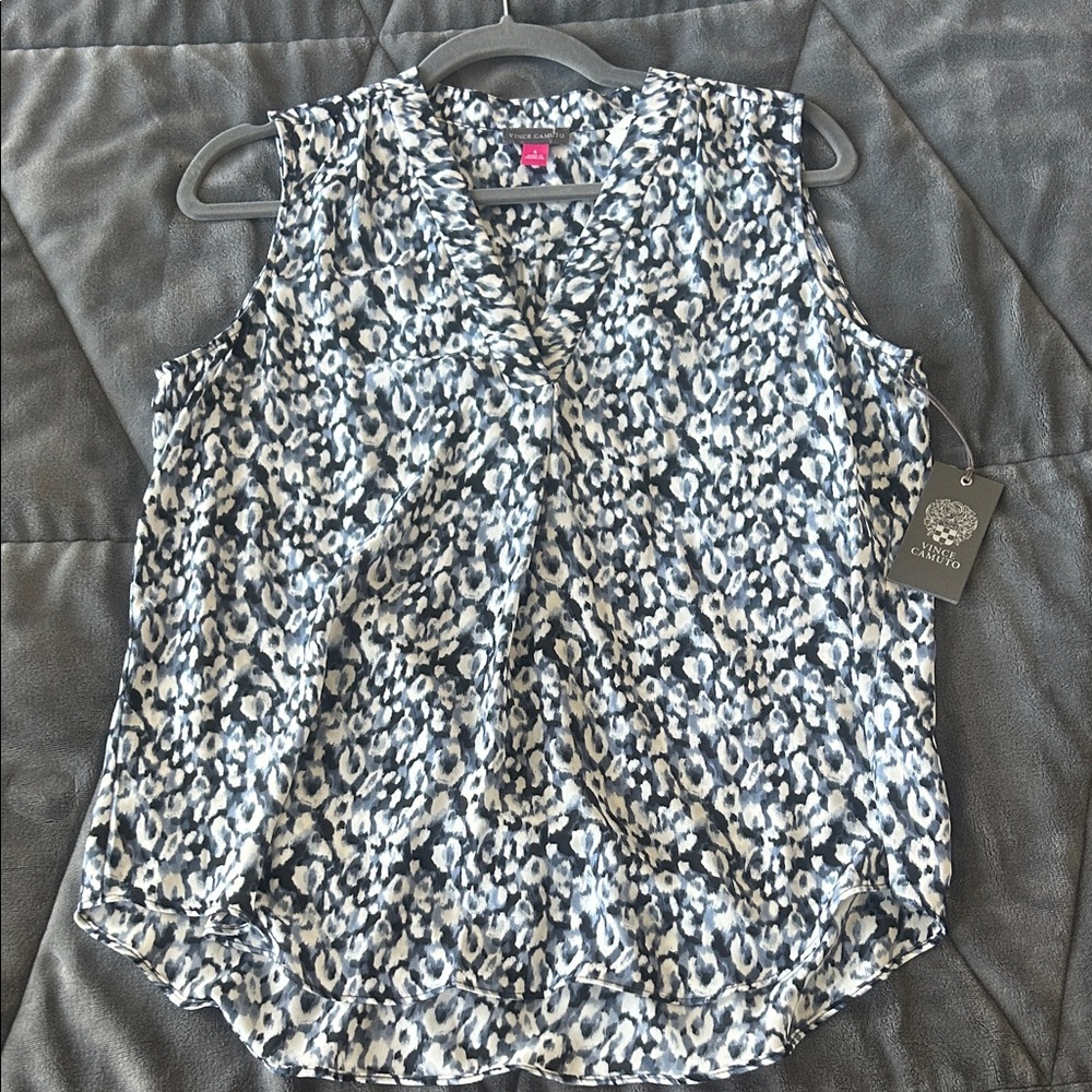 Vince Camuto Patterned Sleeveless Blouse